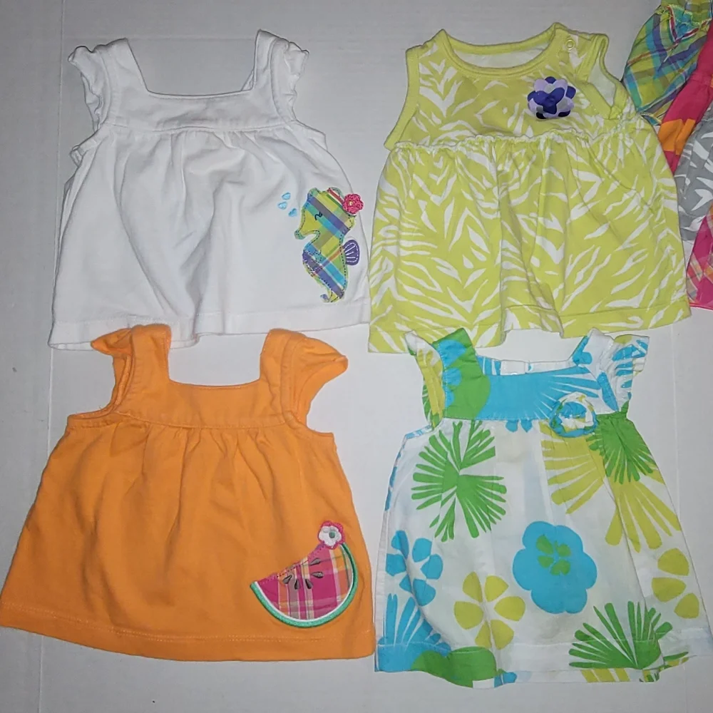 Carters 3 month Mix & Match polka dots sea horse watermelon floral plaid